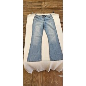Bandolino Blu Arianna Bootcut Jeans Womens 12 Light Wash Denim Double Button